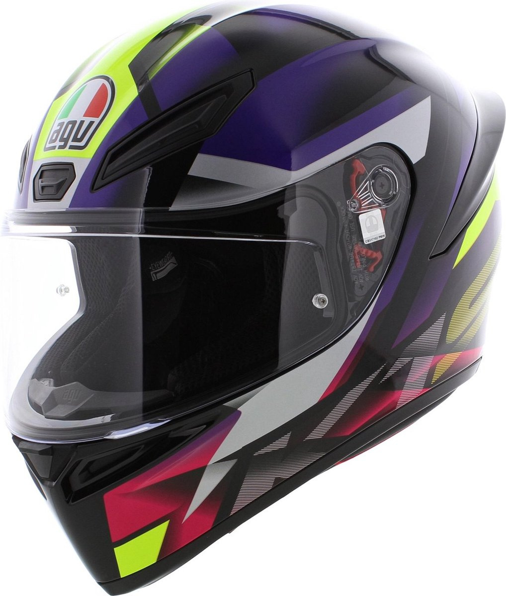 Integrálna motocyklová prilba Agv K1 S Fastlap čierna fialová ružová M