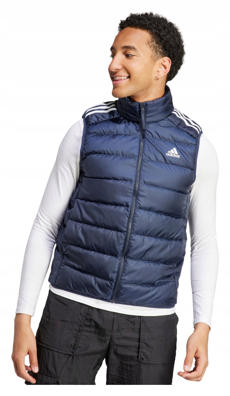 Vesta Adidas Essentials 3-STRIPES Light Down tmavě modrá IK3210 vel. L