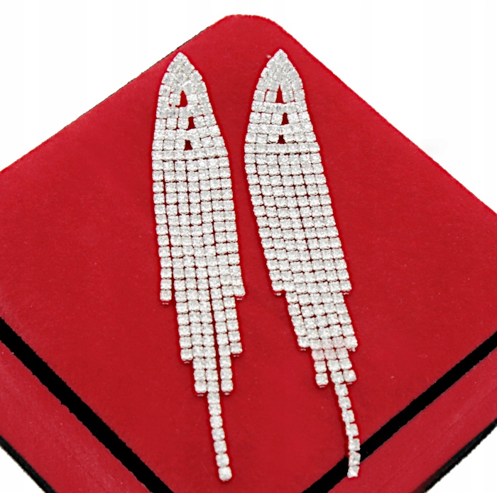 

Kolczyki Żmijki Srebrne Efektowne Szklane Cyrkonie