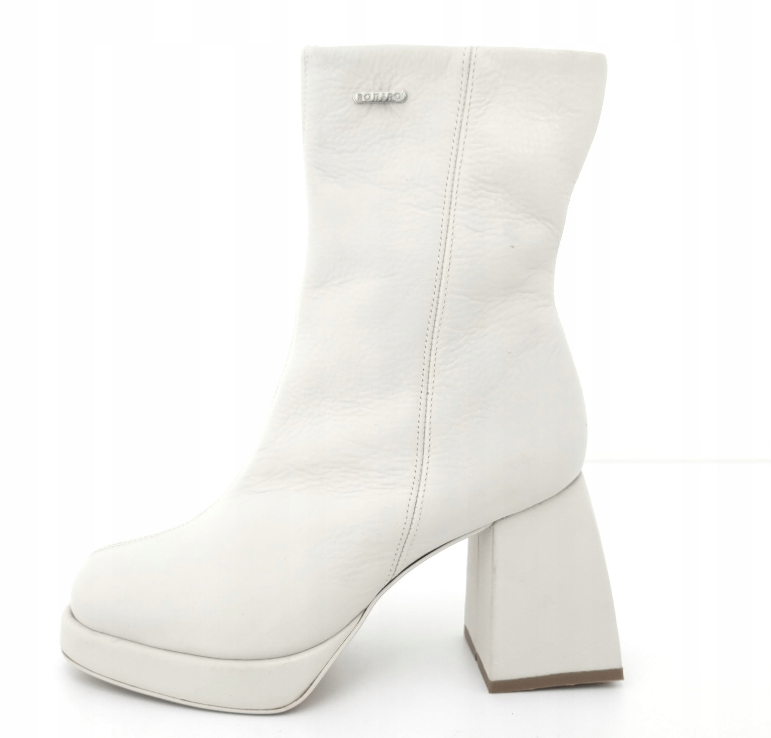 Kožené Kotníkové Boty na sloupku Bottero Bílé 41