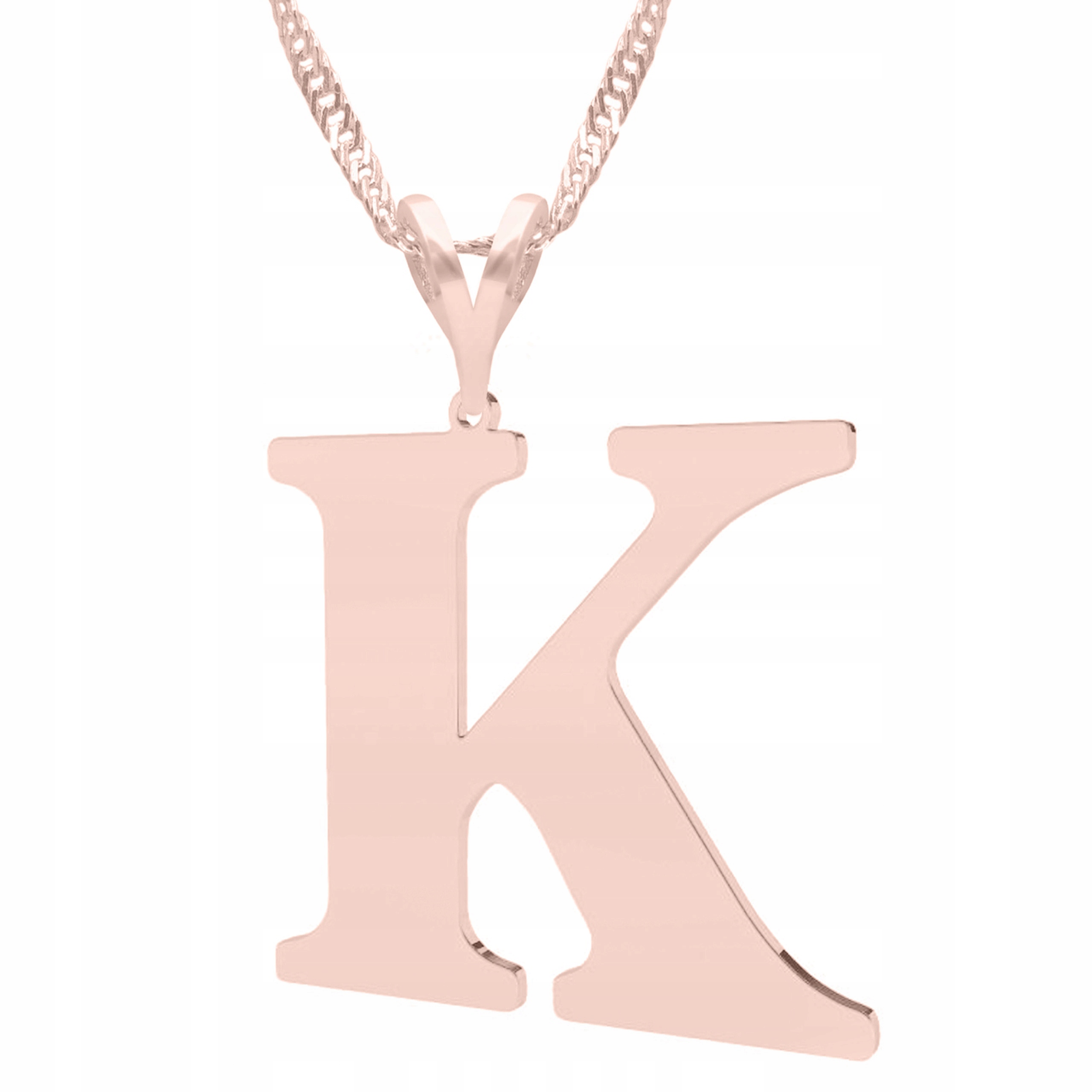 Pozlacený náhrdelník s písmenkem Iniciál Písmeno Iniciál Letter K Stříbro 925