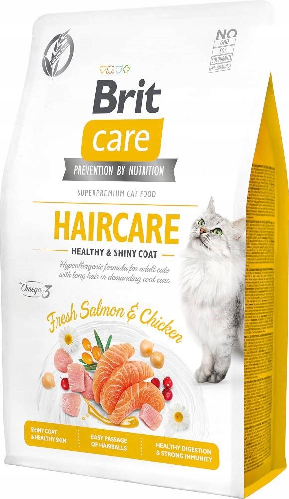 Levně Brit Care Cat Grain-Free Haircare – suché krmivo pro kočky – 2 kg