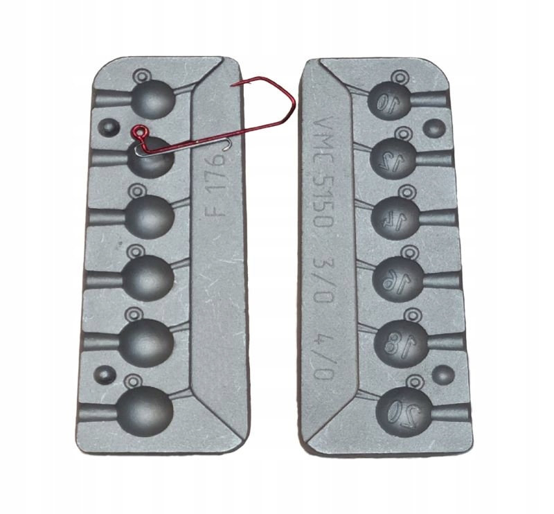 Forma do odlewania główek jigowych 10 * 12 * 14 * 16 * 18 * 20 g (F-176)