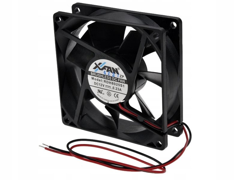 WENTYLATOR 80x80x25mm 12V 230mA X-FAN