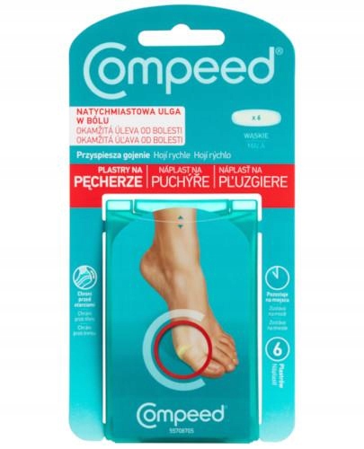 

Compeed Plastry na pęcherze 2x6 cm wąskie 6 sztuk