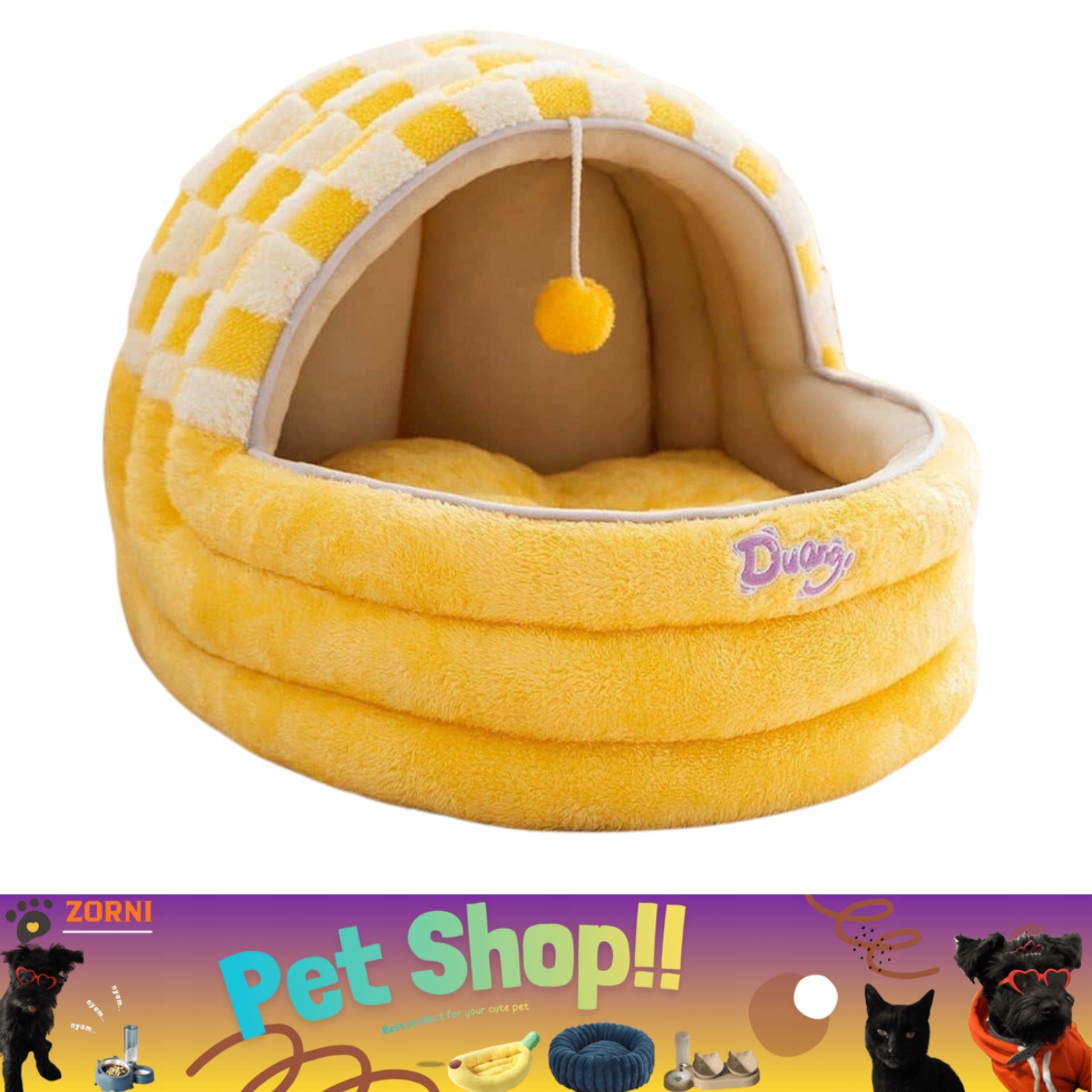 Pelíšek pro kočky Psa Budka Domeček Potah "Kolébka" M 44x43x39 Cm