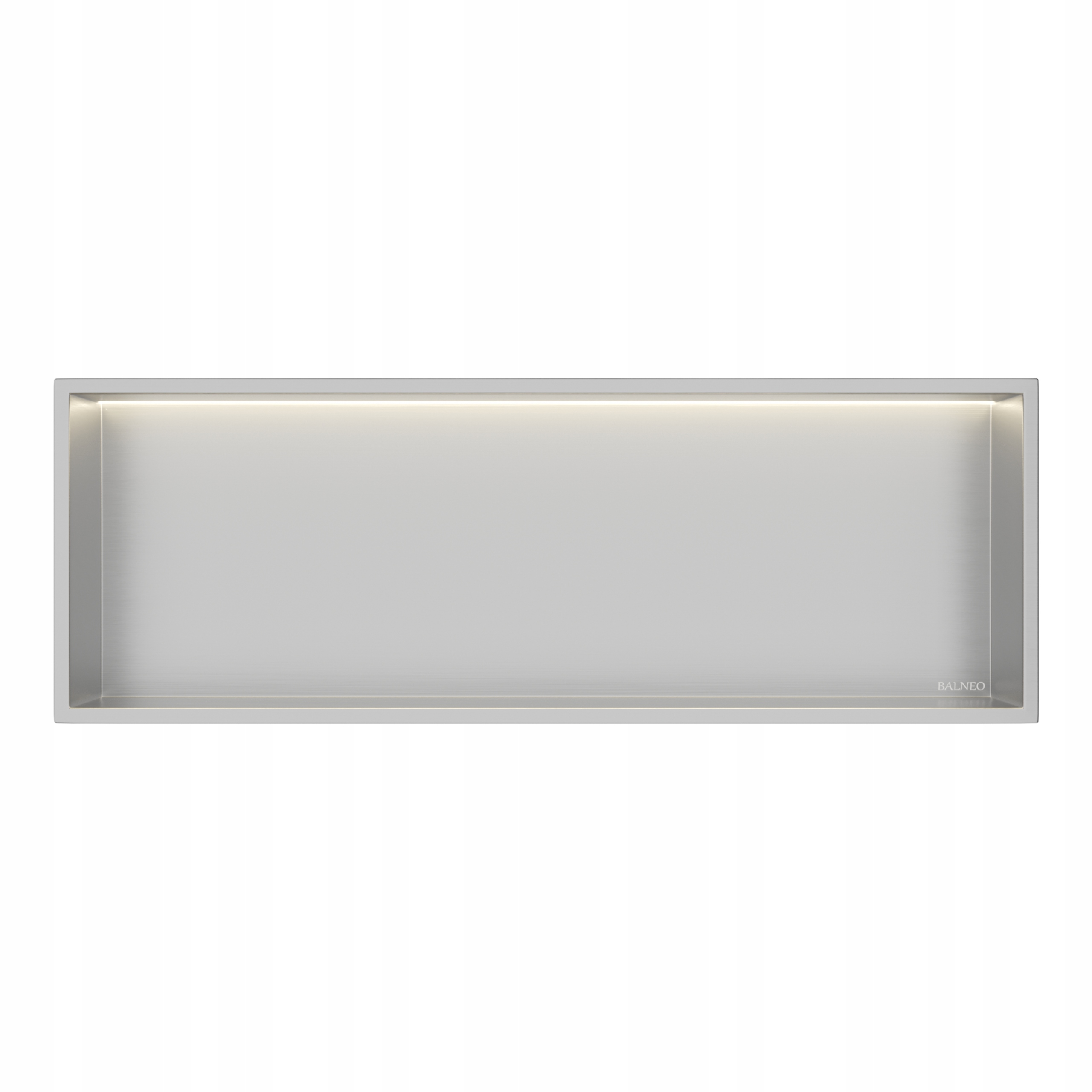 Nika Do Kúpeľne S Led Osvetlením Inox, Polica Zapustená, 30x90x10 cm
