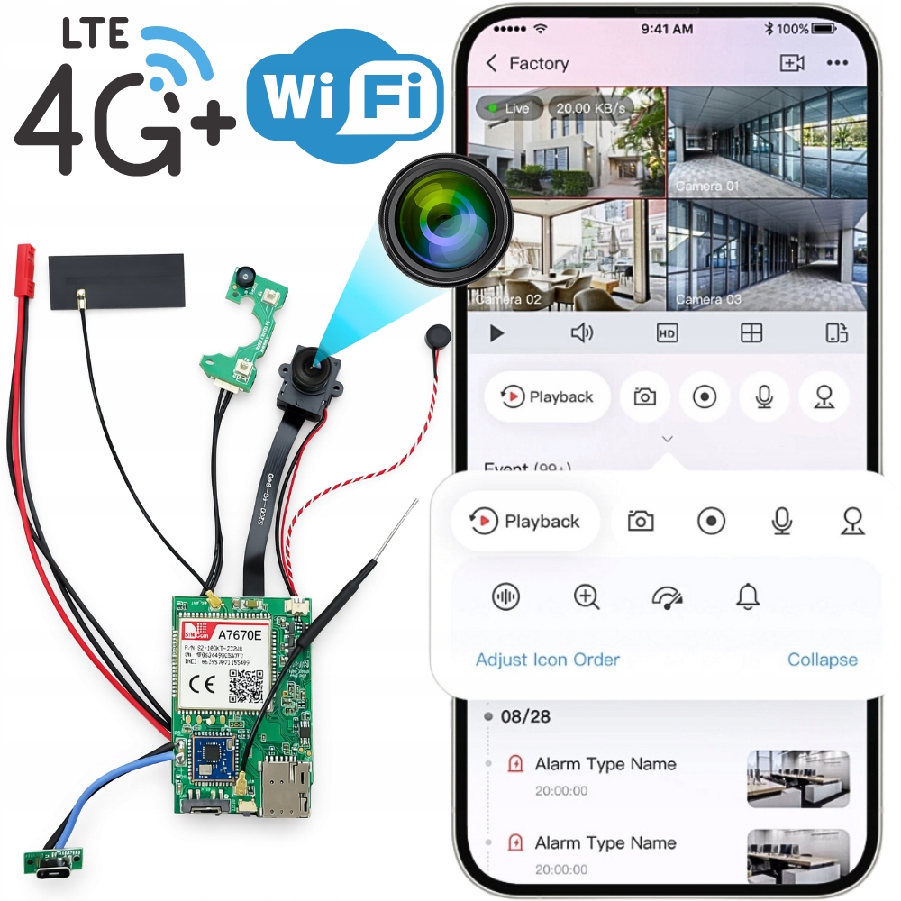 Mini Wifi Kamera 4G Lte Špionážní Skrytá Bezdrátový Senzor Pohybu Gsm