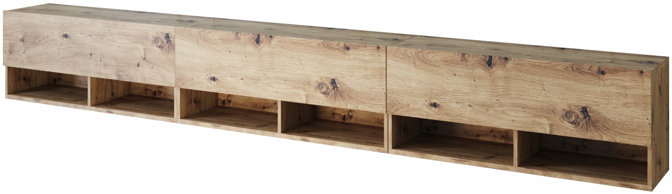 Szafka RTV do salonu wisząca stojąca A 300cm DĄB WOTAN