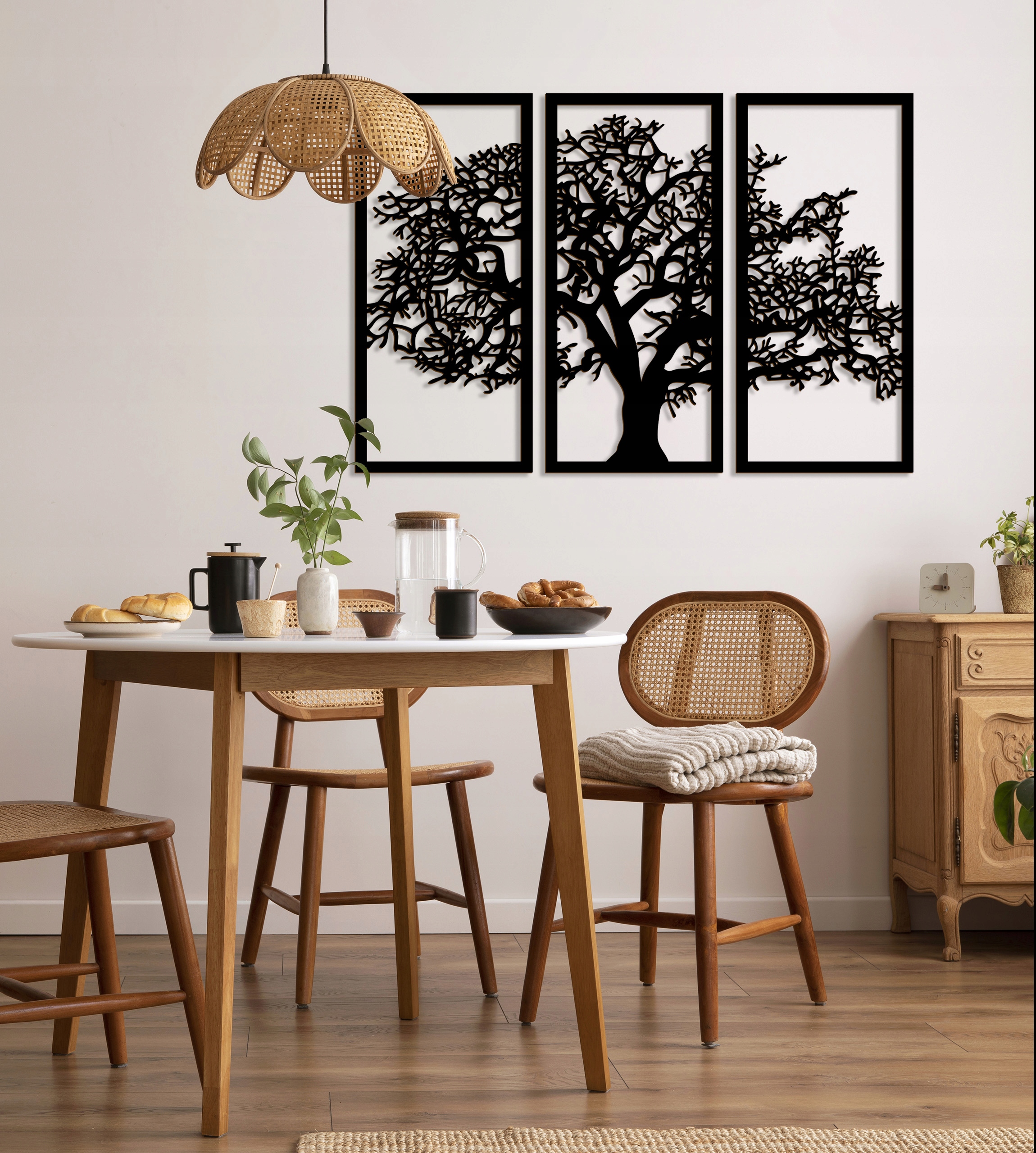 OBRAZ AŻUROWY DEKORACJA ŚCIENNA SALONU DRZEWO 3D Tematyka motywy roślinne