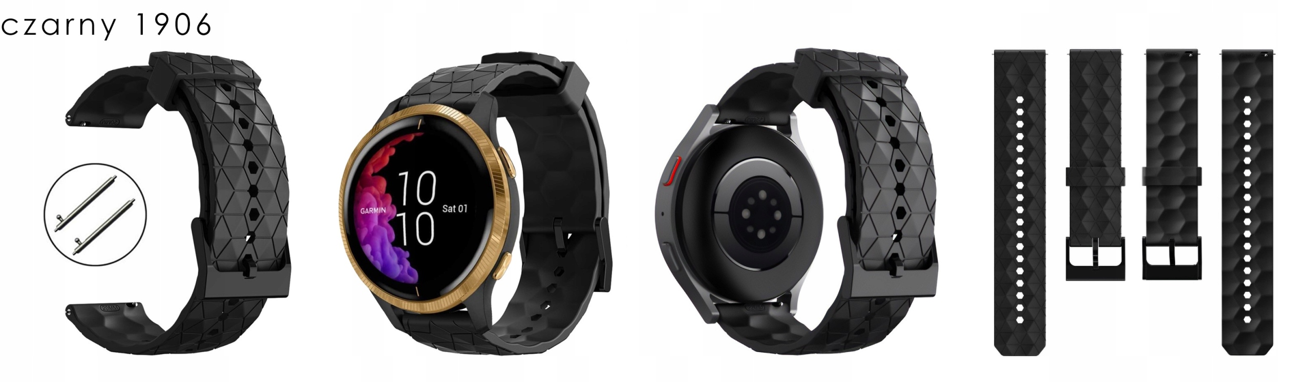 PASEK DO ZEGARKA 20MM DAMSKI SILIKONOWY UNIWERSALNY 2 TELESKOPY KOLORY Model G28