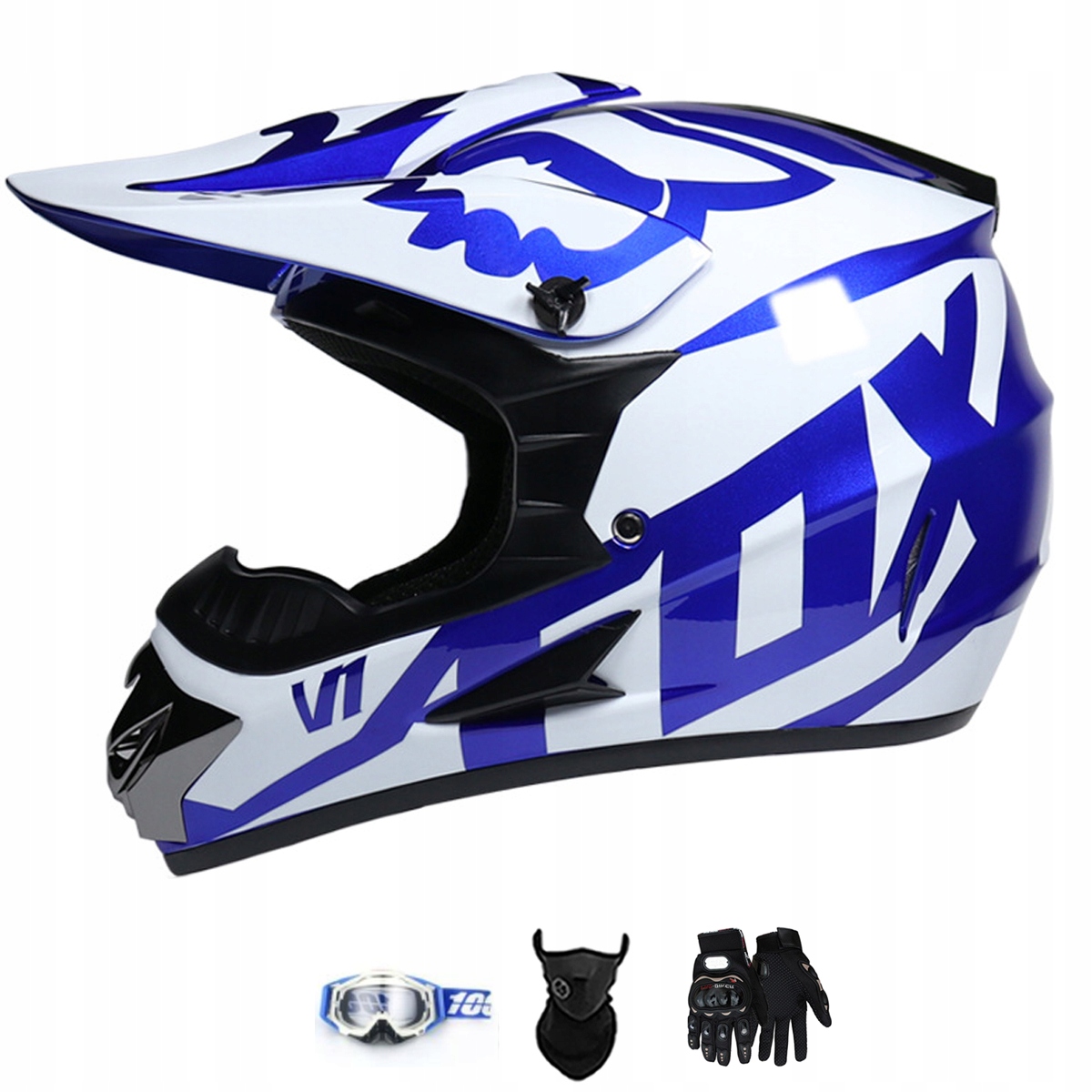 Motocyklová Přilba Lehká Enduro Quada Brýle Rukavice Maska M