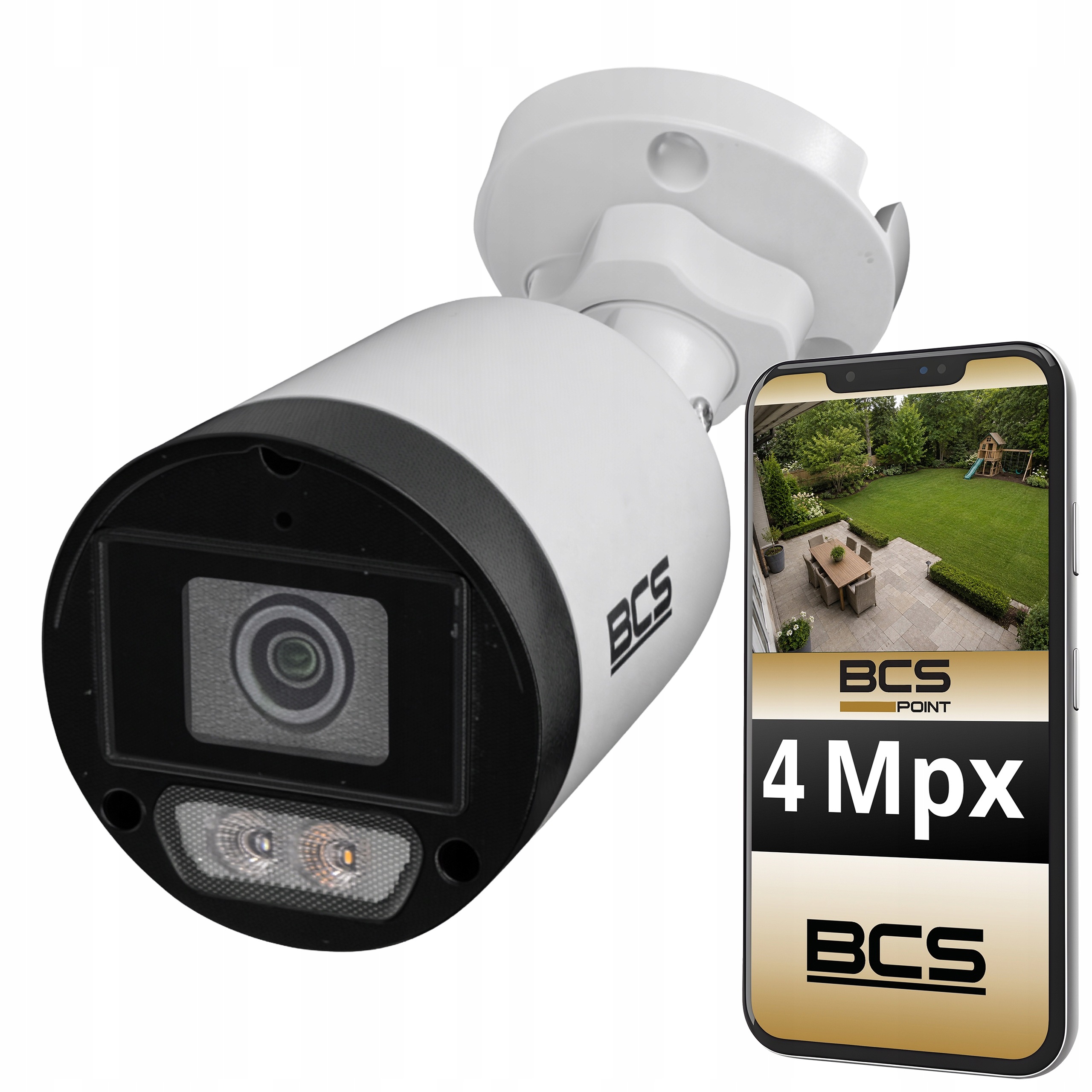Ip Kamera Bcs Point 4MPX Tubusová Vonkajšia Detekcia Pohybu Mikrofón Led Ir