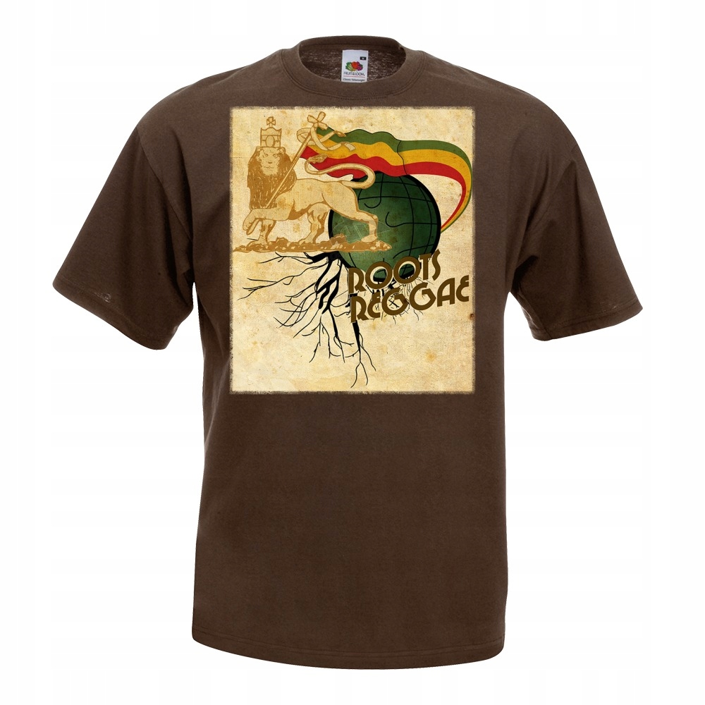 

Koszulka z nadrukiem roots reggae rasta XL brązow