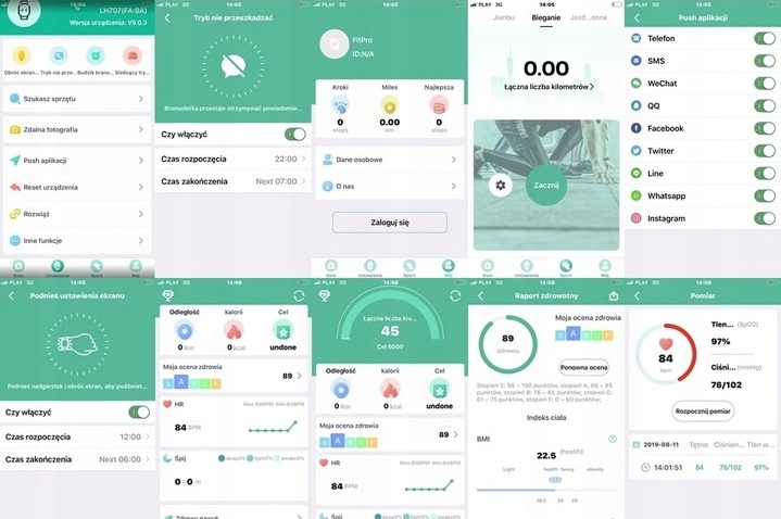 SMARTWATCH SMARTBAND ZEGAREK OPASKA SPORTOWA M7 APLIKACJE PL KROKOMIERZ ITP Materiał paska guma