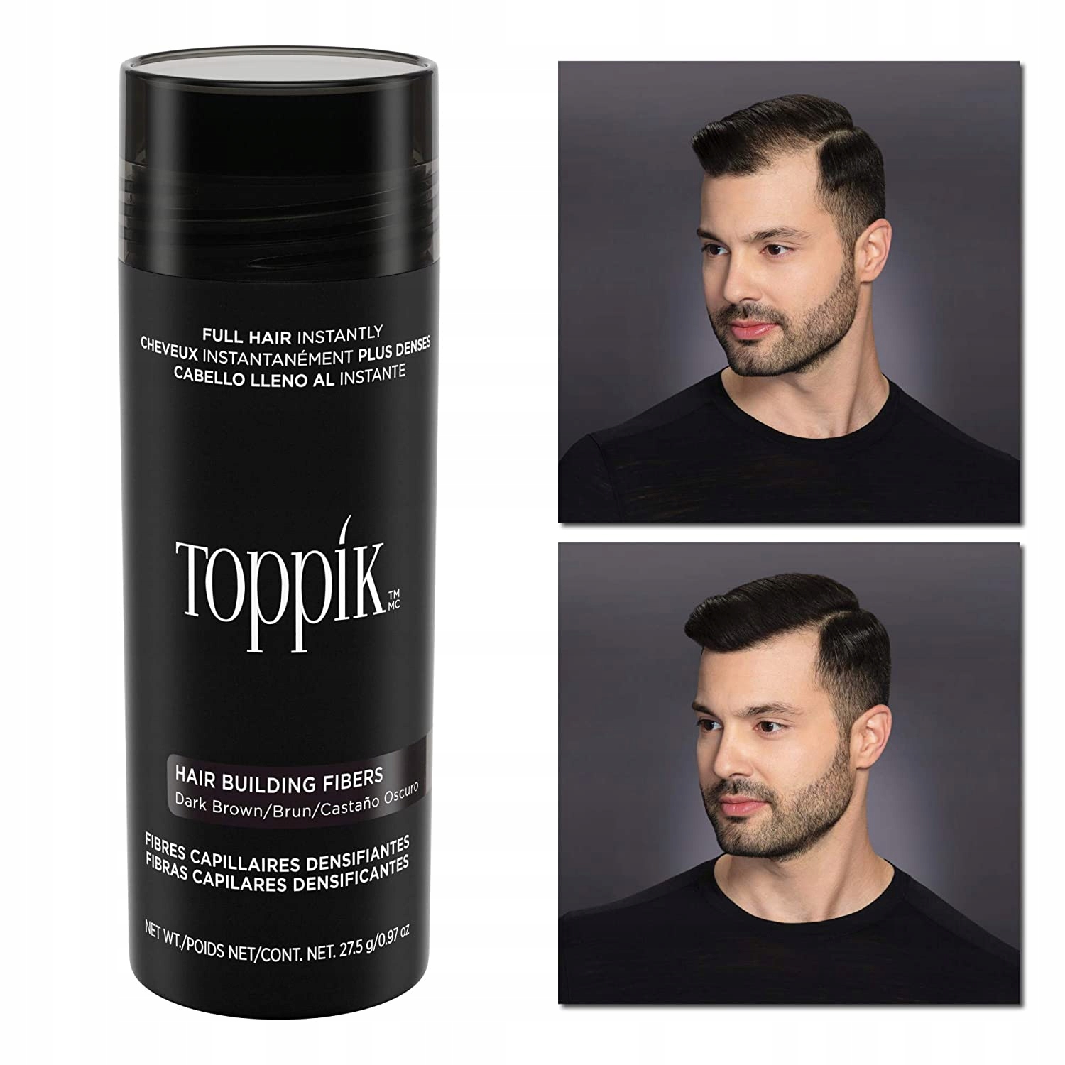 TOPPIK Dark Brown mikrowłókna zagęszczanie 27,5g Marka Toppik