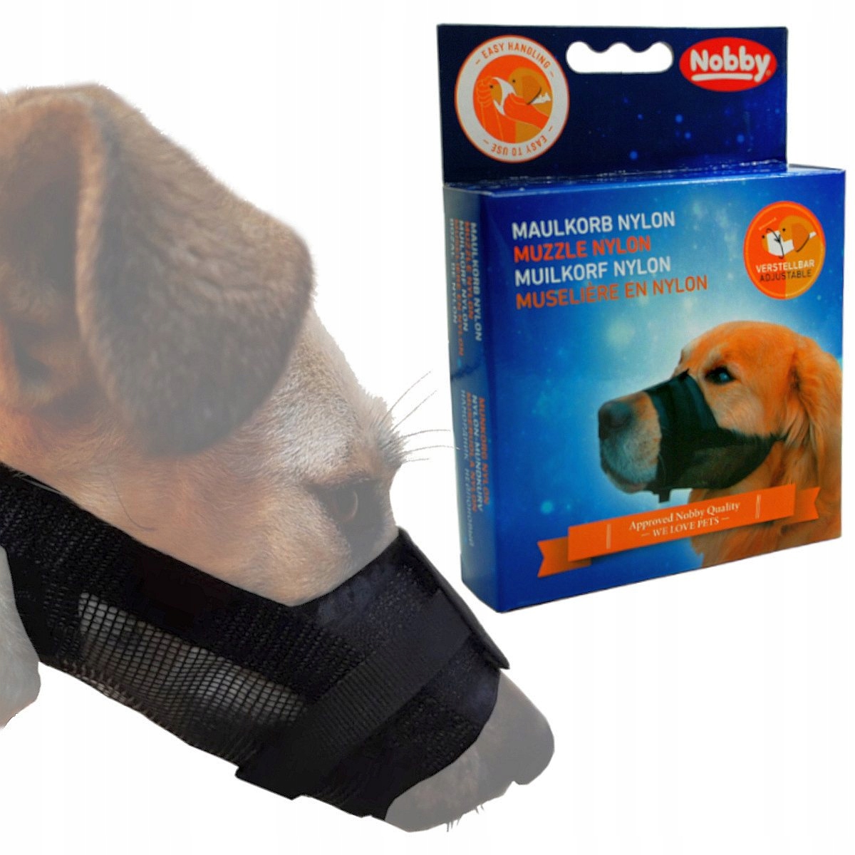 

Kaganiec nylon regulowany siatkowy Nobby S-m