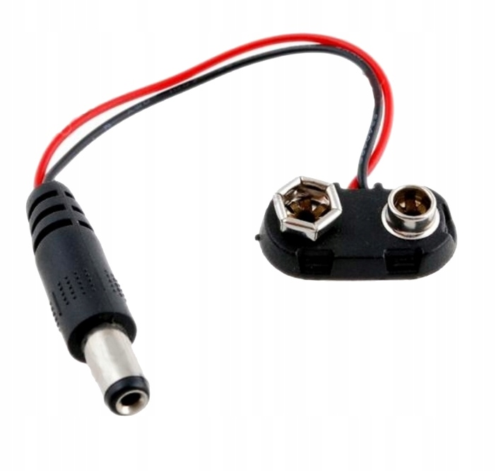 

Wtyk DC 2,1/5,5 Gniazdo Baterii 9V 6F22 Adapter