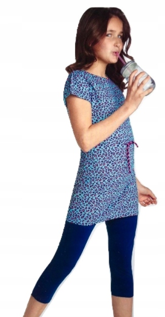 

2166 Komplet dziewczęcy Tunika+ legginsy 140cm
