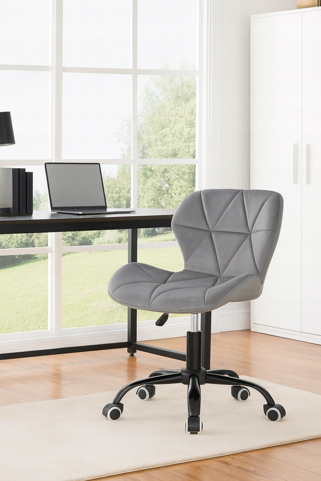 Fotel obrotowy biurowy krzesło biurowe ergonomiczne do biura welurowe