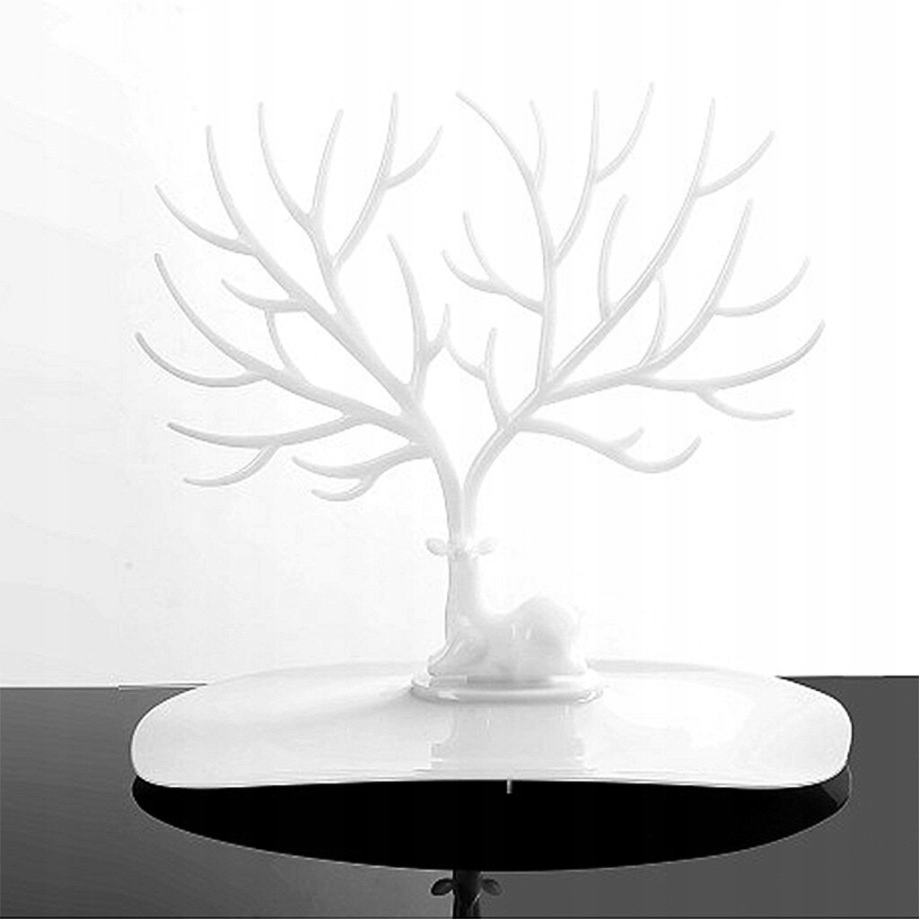 STOJAK NA BIŻUTERIĘ BRANSOLETKI KOLCZYKI DRZEWKO ORGANIZER ROGACZ BIAŁY Model JELEŃ ROGACZ