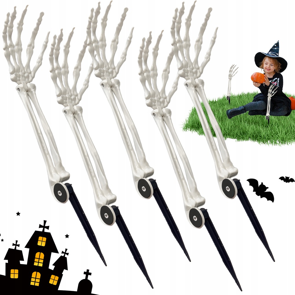 Umělá Dlaň Ruky Kostrupa Kost Dekorace Halloween Komplet 10 Ks
