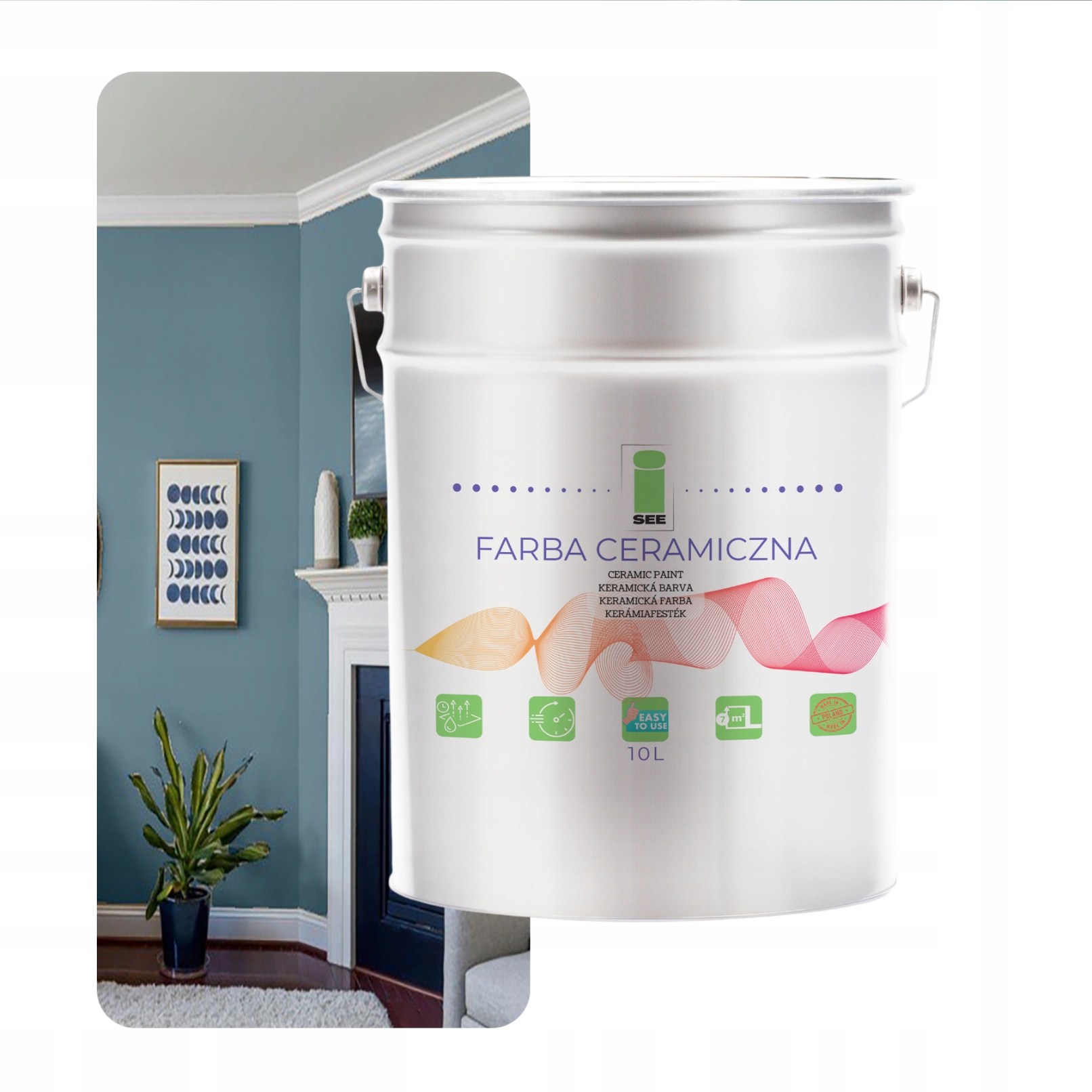 Keramická Umývateľná Farba Na Steny, Sivá, Odtieň 10 L, Odolná Voči Škvrnám