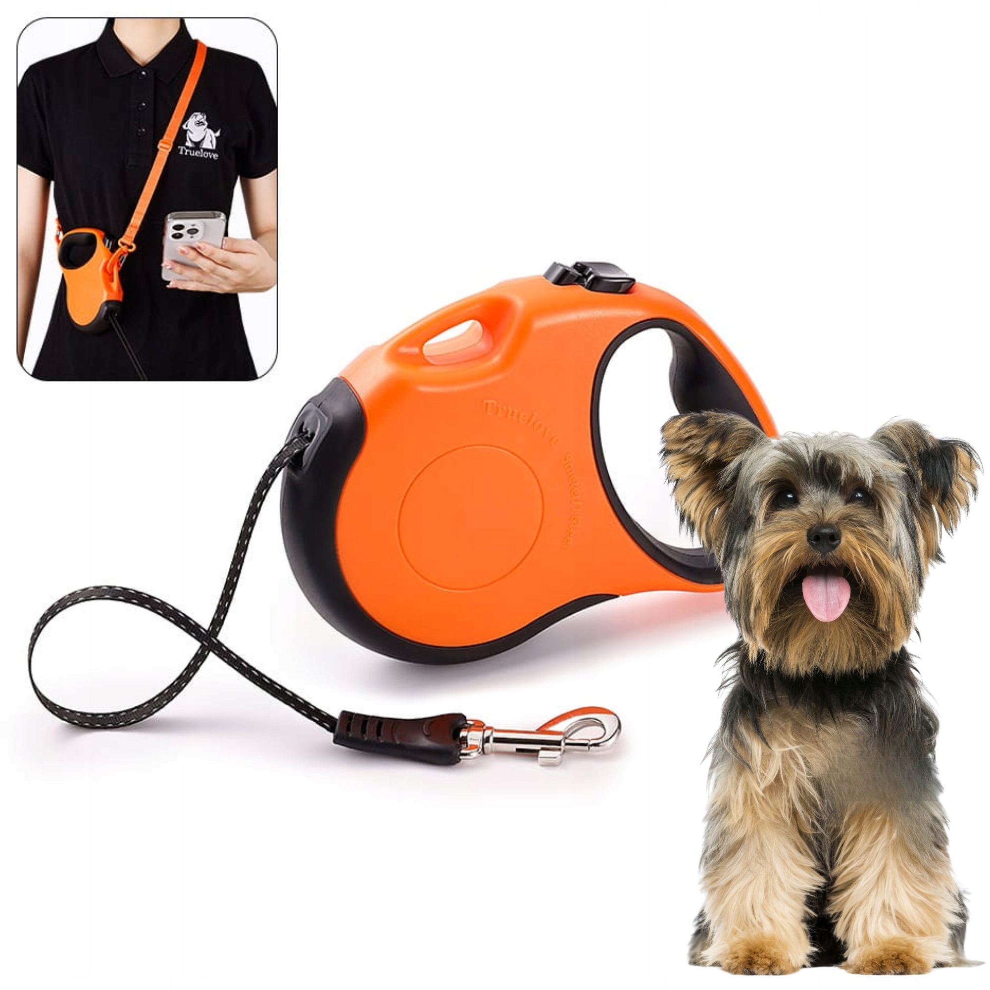 Vodítko Pro Malého Psa Truelove Handy Oranžové 5M Velikost S