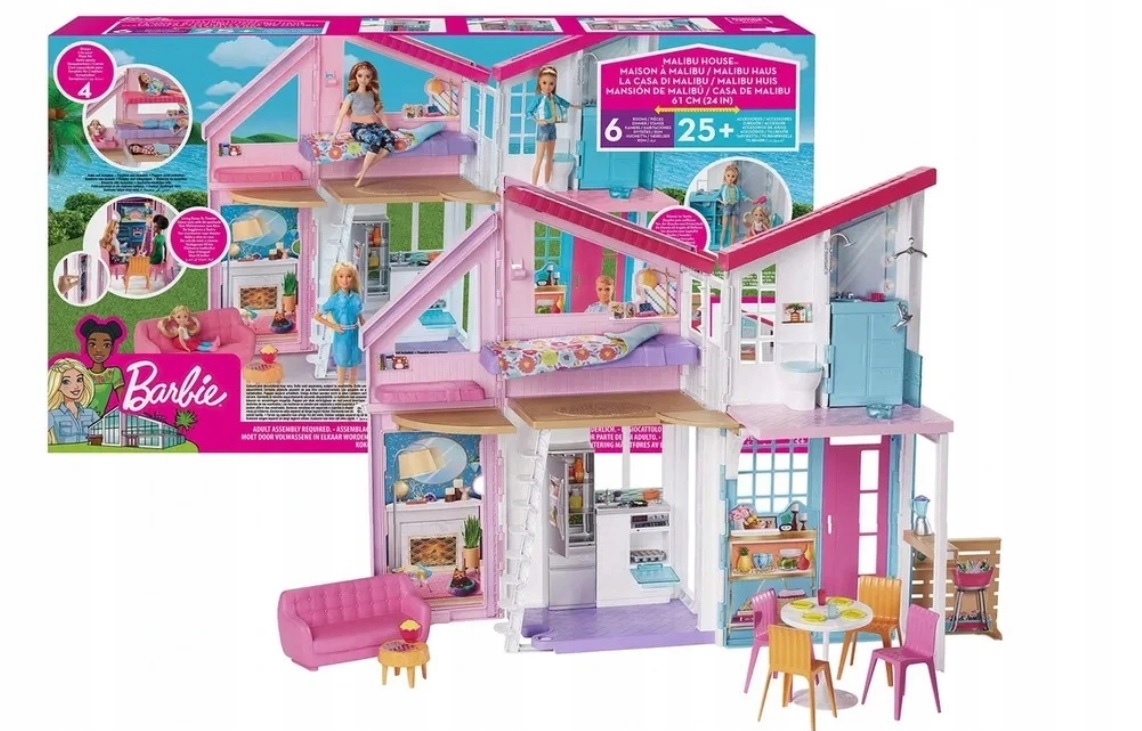 Barbie Domek Dla Lalek Malibu Mattel FXG57 Duży-Zdjęcie-0
