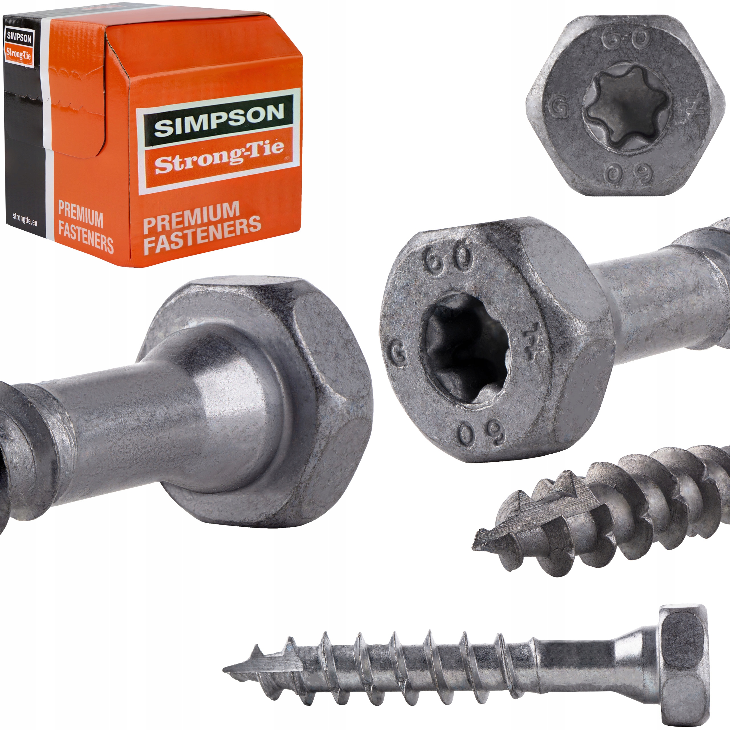 Tesařské vruty 10x60 mm 50 ks s šestihrannou hlavou Torx Simpson Ssh