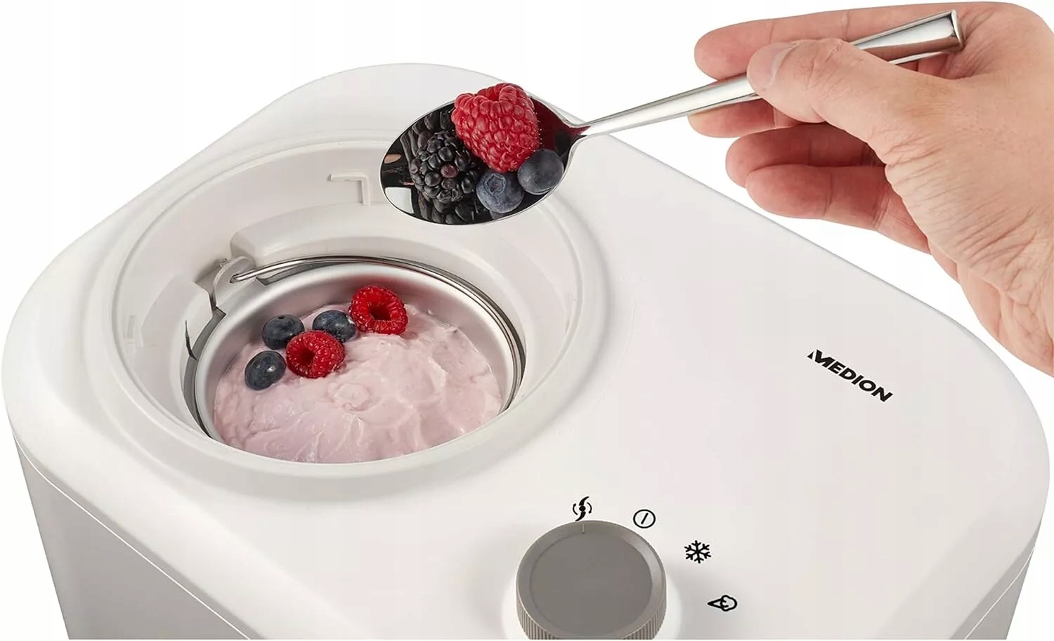 Lodziarka Maszyna do lodów domowych, Sorbetów 1L, 100W niemiecka Medion