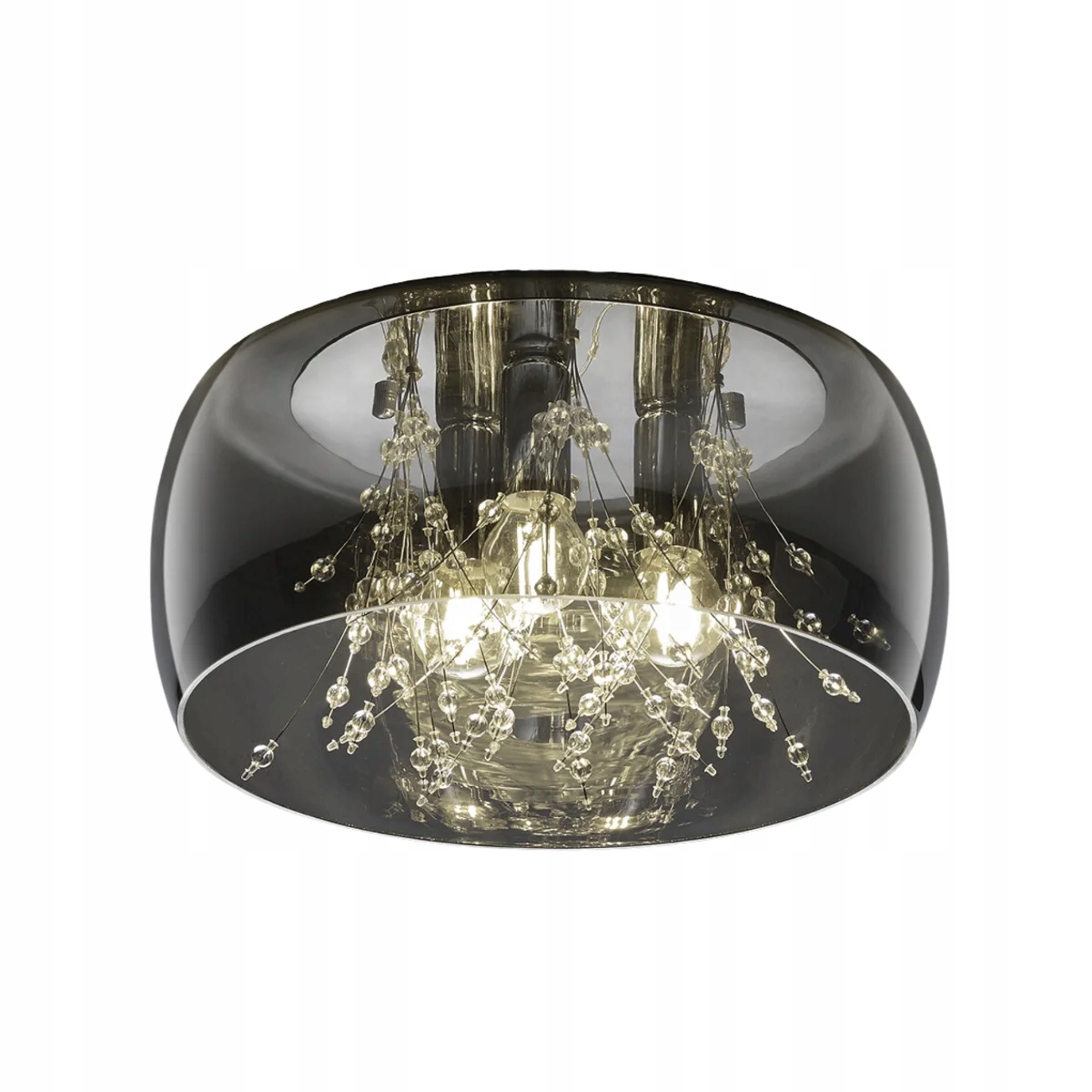 Stropná lampa tmavé sklo kolík s kryštálikom Trio