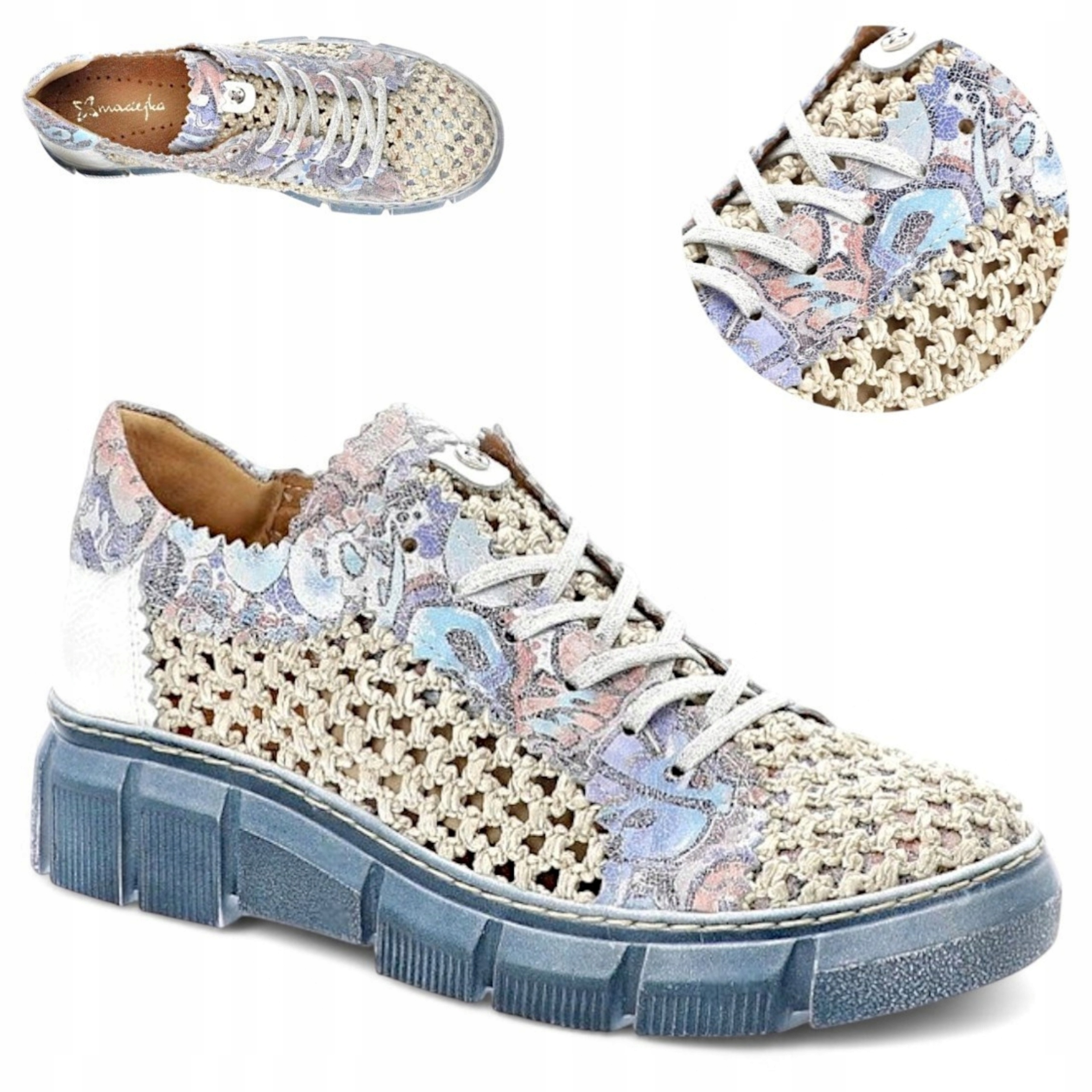 Maciejka 40 Dámské sportovní boty Kůže Přírodní tenisky Jaro Léto