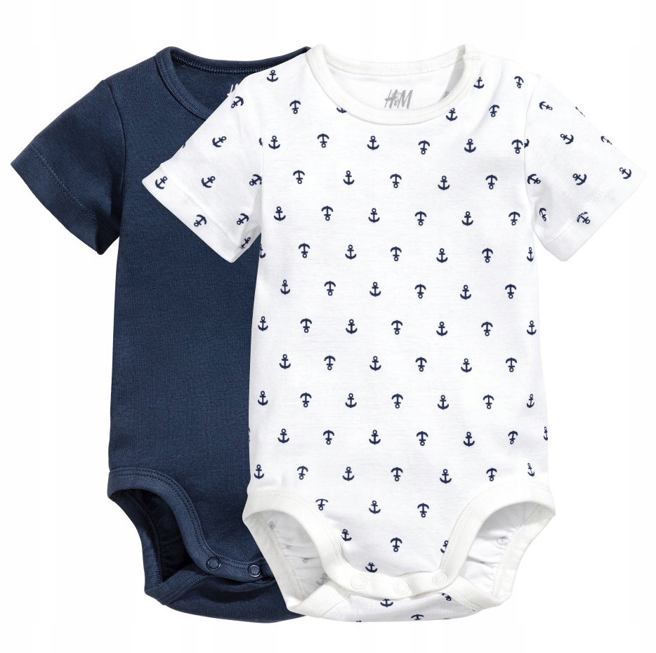 

H&m 2 Pack Body Eko Bawełna Marynarskie 80