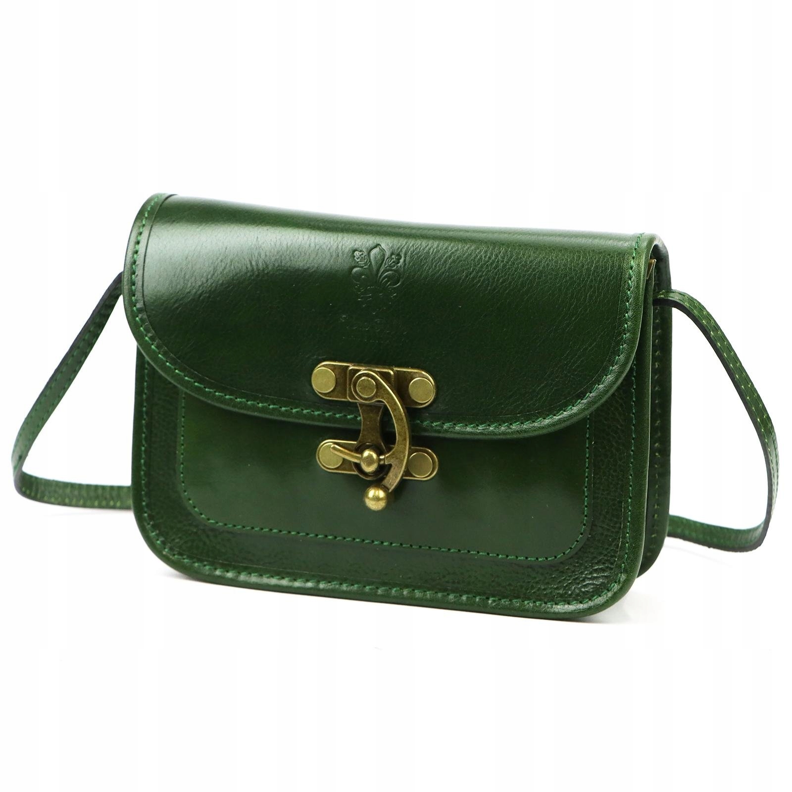 Dámská kabelka přes rameno kožená tmavě zelená Florence