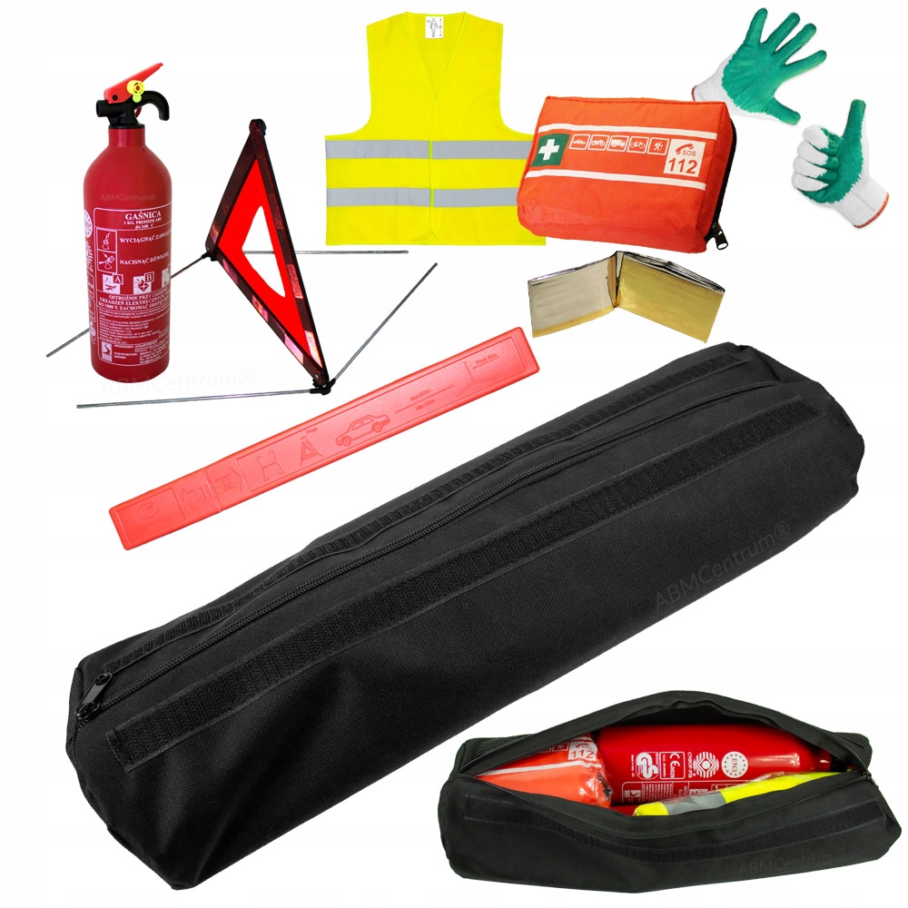 Zestaw ETUI GAŚNICA 2025 TRÓJKĄT KAMIZELKA APTECZKA RĘKAWICE