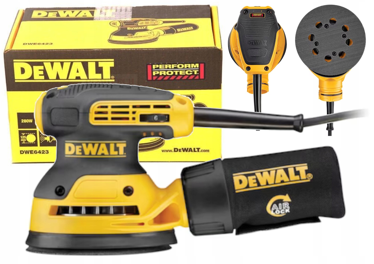 Excentrická Síťová Bruska MULTIFUNKČNÍ125 mm 280 W DeWalt DWE6423