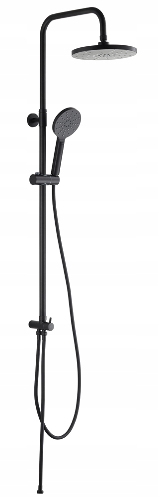 Aqbau sprchový set Globo nastavitelný černý s kulatou dešťovou sprchou