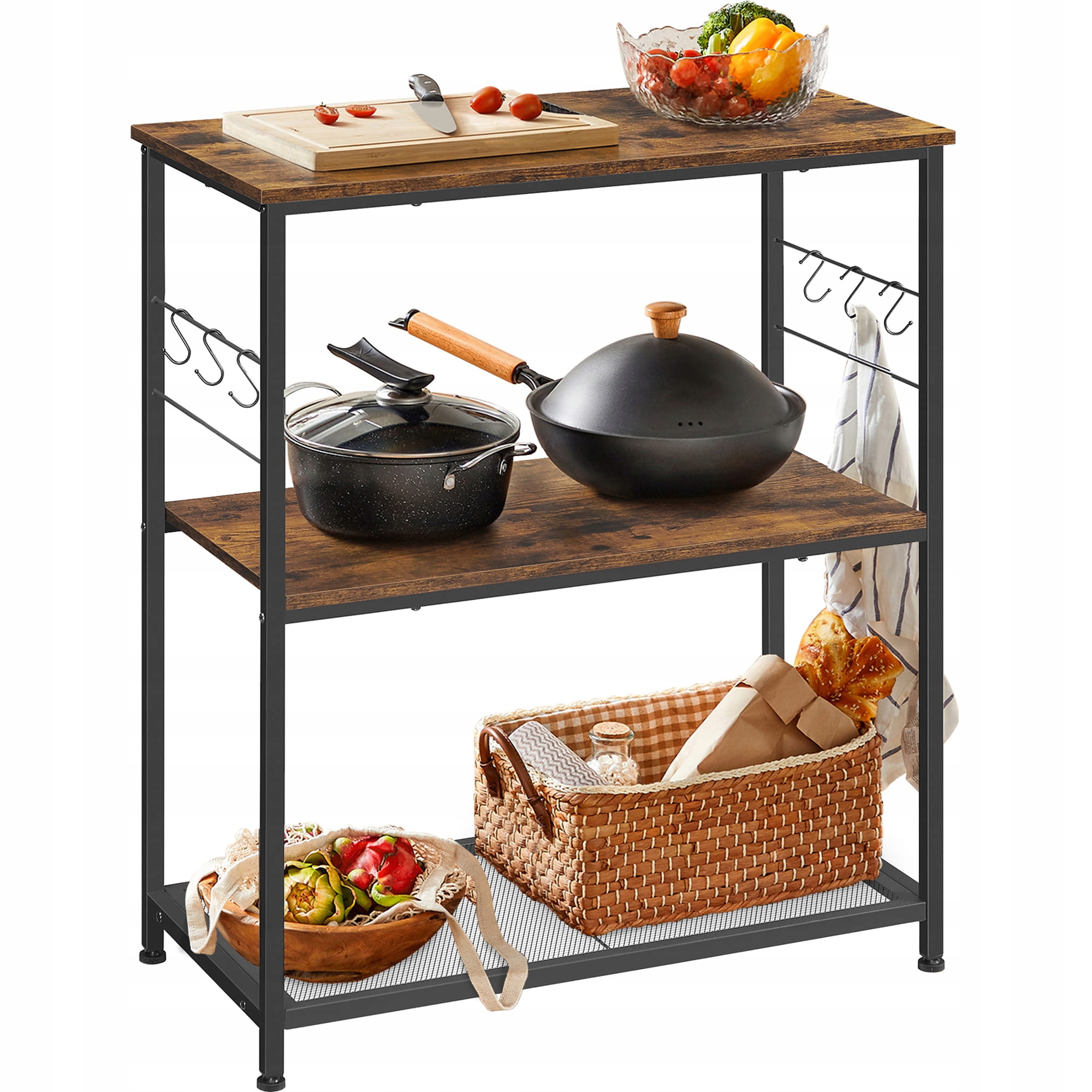 Szafka KUCHENNA LOFT INDUSTRIALNA 90cm STALOWA brąz 3 PÓŁKI POJEMNA DUŻA