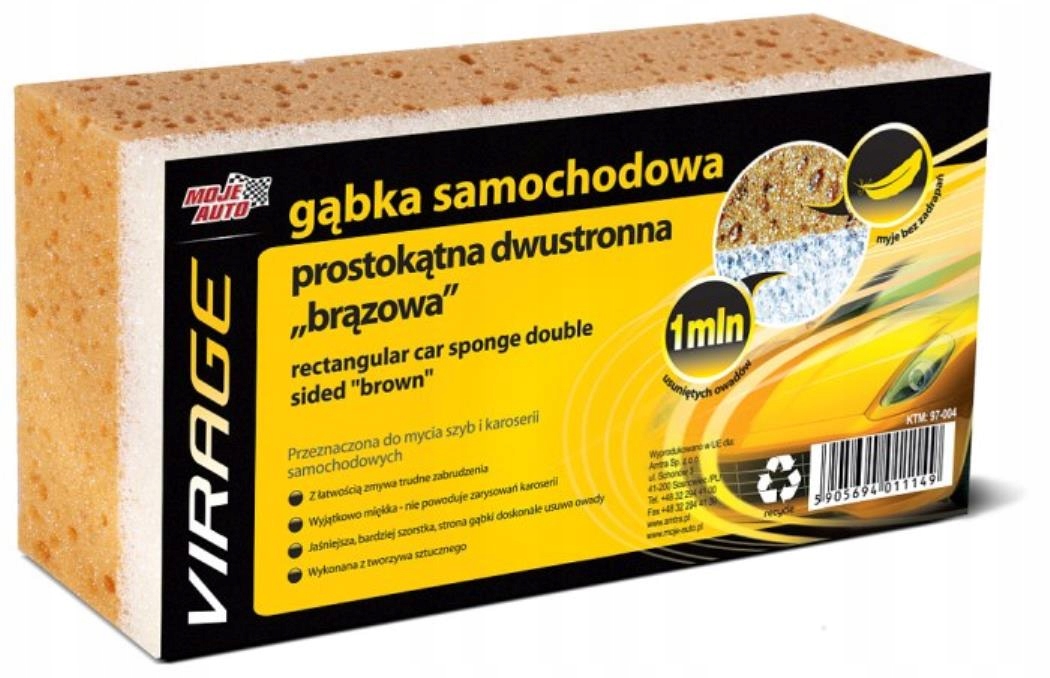 

Moje Auto Virage Gąbka Prostokątna Dwustronna