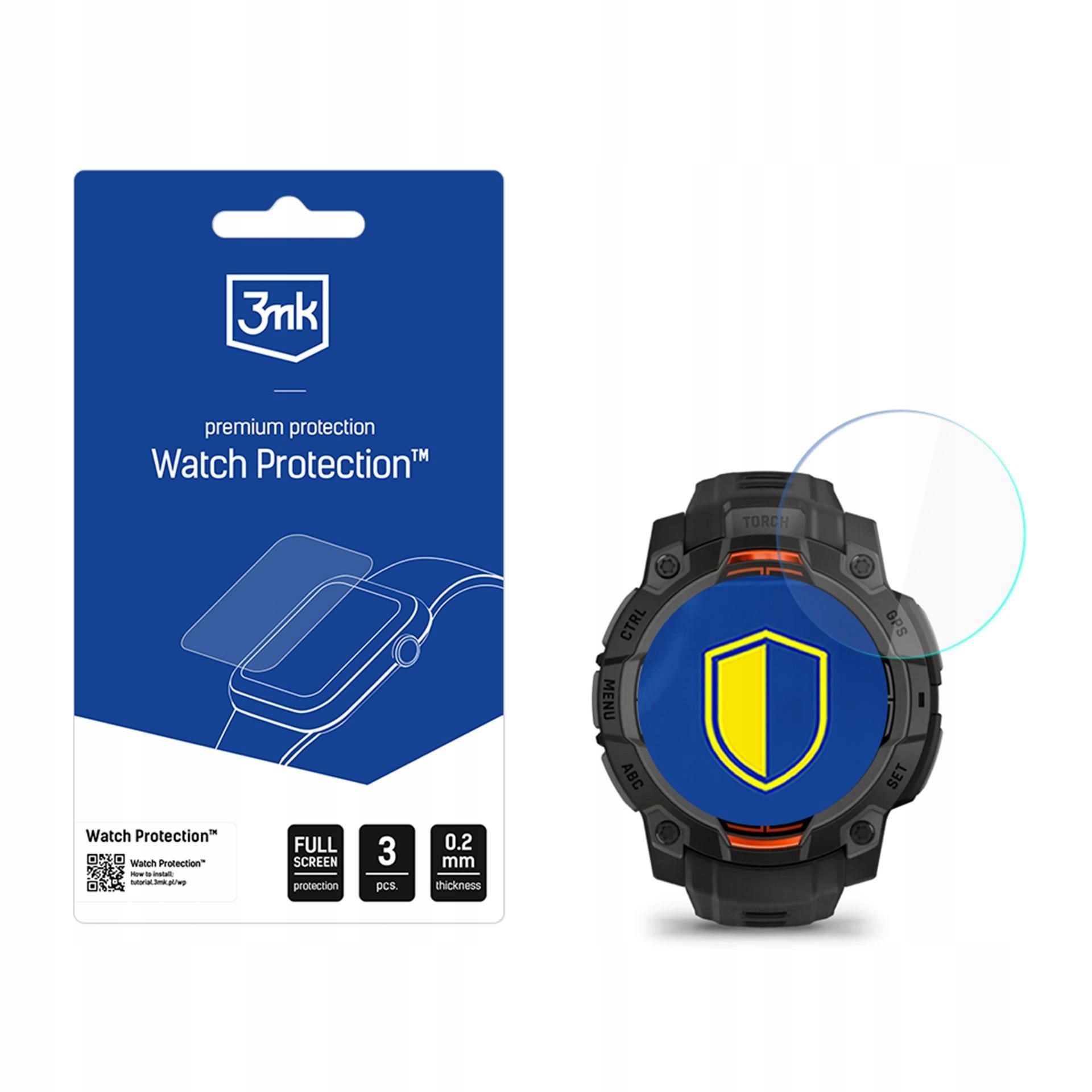 3 szt. Szkło hybrydowe 3mk do Garmin Instinct 3 Tactical Edition 45mm Solar