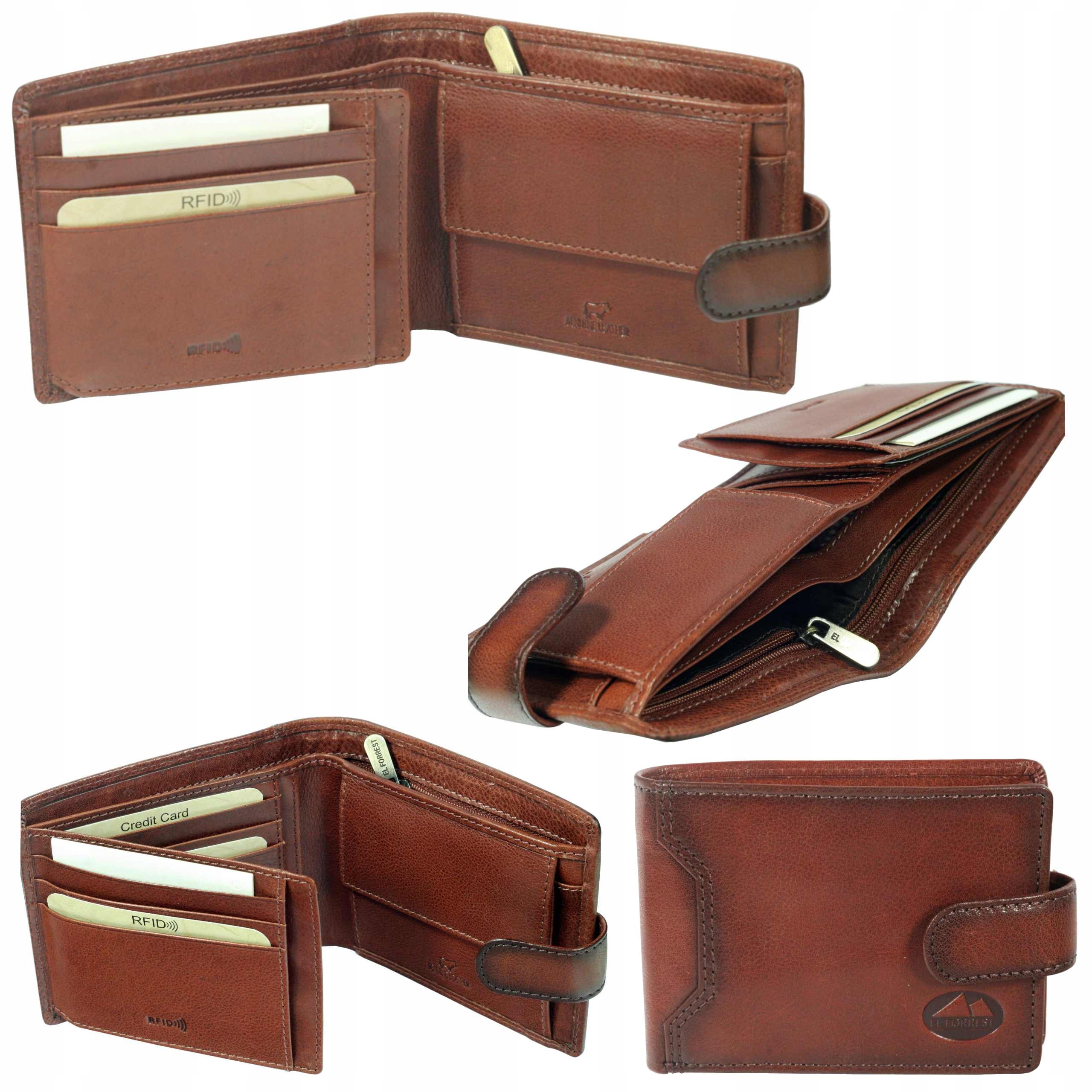 Pánská kožená peněženka hnědá, ochrana Rfid karet, velká jako dárek