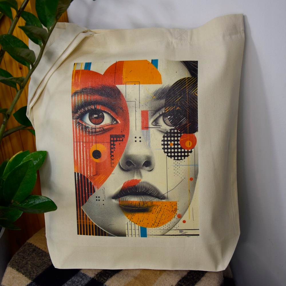 TORBA bawełniana 220g ecru z nadrukiem ABSTRAKCJA idealna na uczelnie EAN (GTIN) 5903890222475