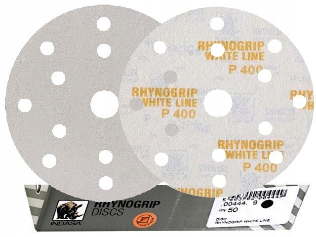 Indasa White Line Krążek Dysk Ścierny Na Rzep 150 P400 15H 15 Otworów 50szt