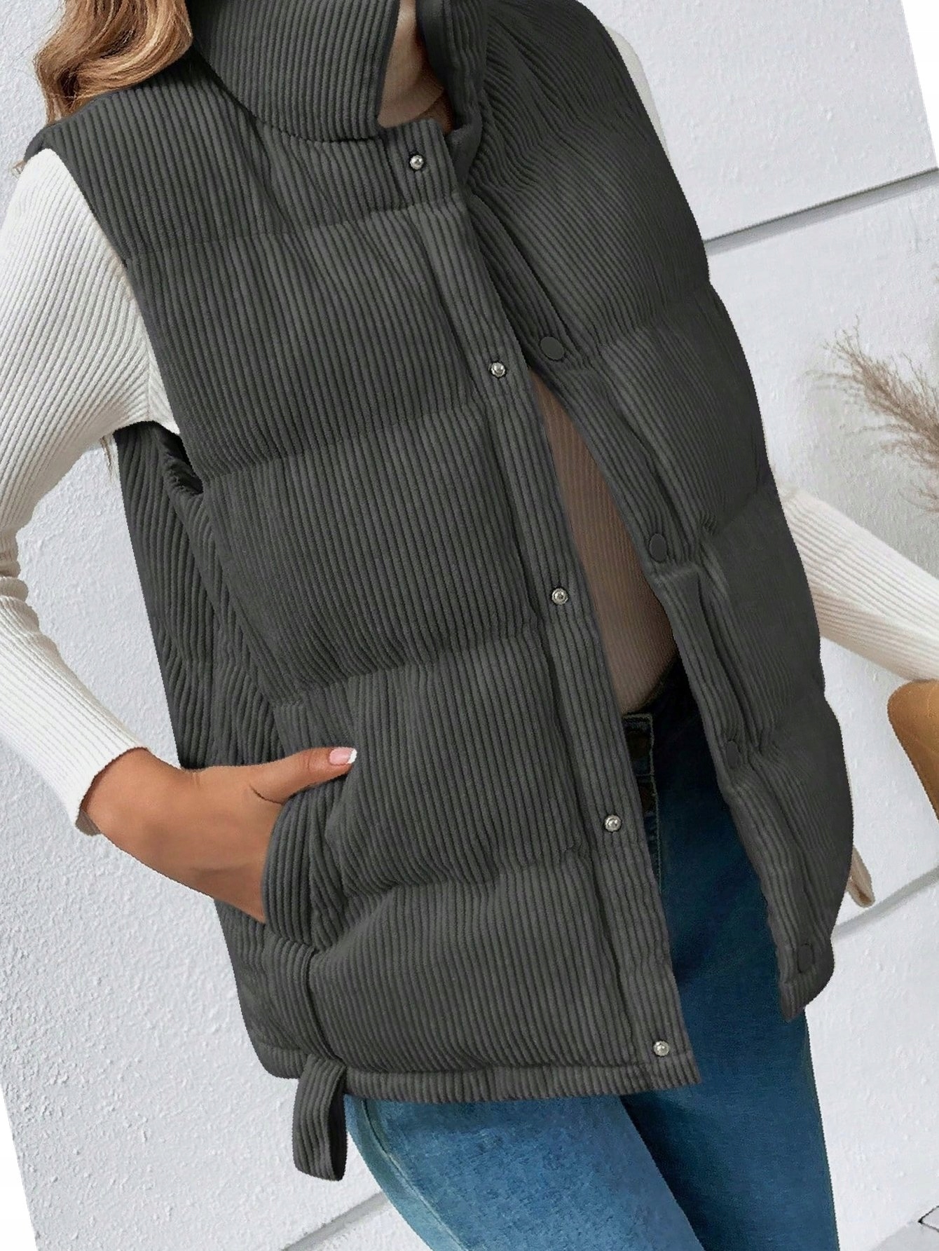 Šedá stojáčková vesta Casua Ze L 40