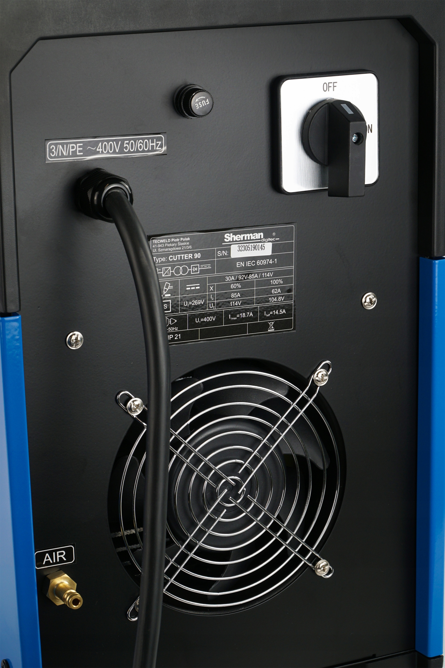 WYPALARKA plazmowa PLAZMA CUT 90 IGBT cyrkiel Model CUTTER 90