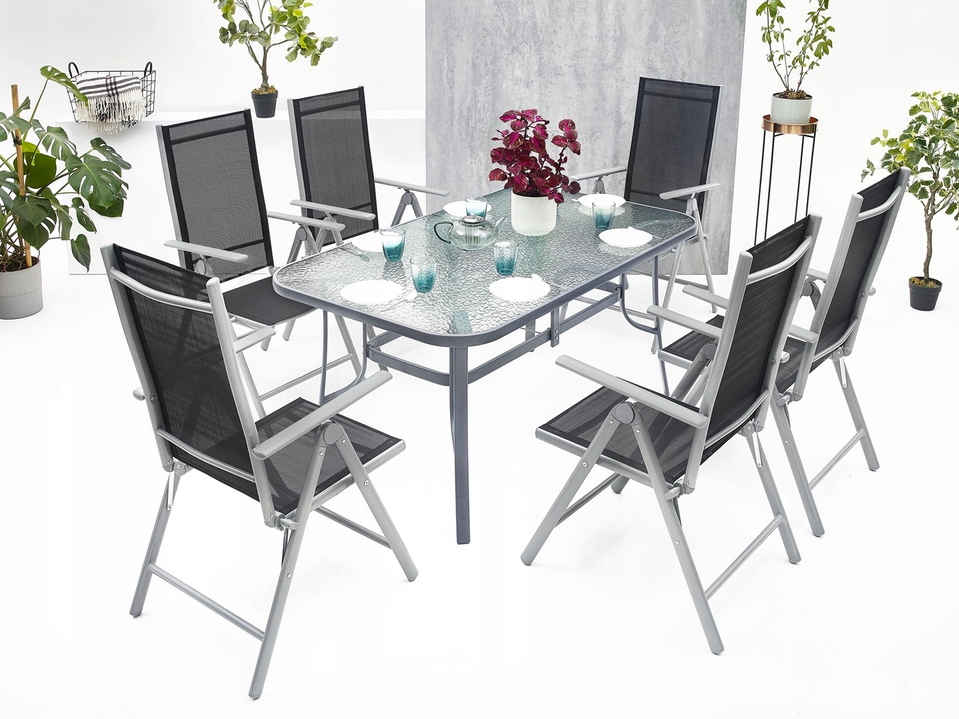 MEBLE OGRODOWE ZESTAW STÓŁ 6+1 NA TARAS BALKON Rodzaj stół i krzesła