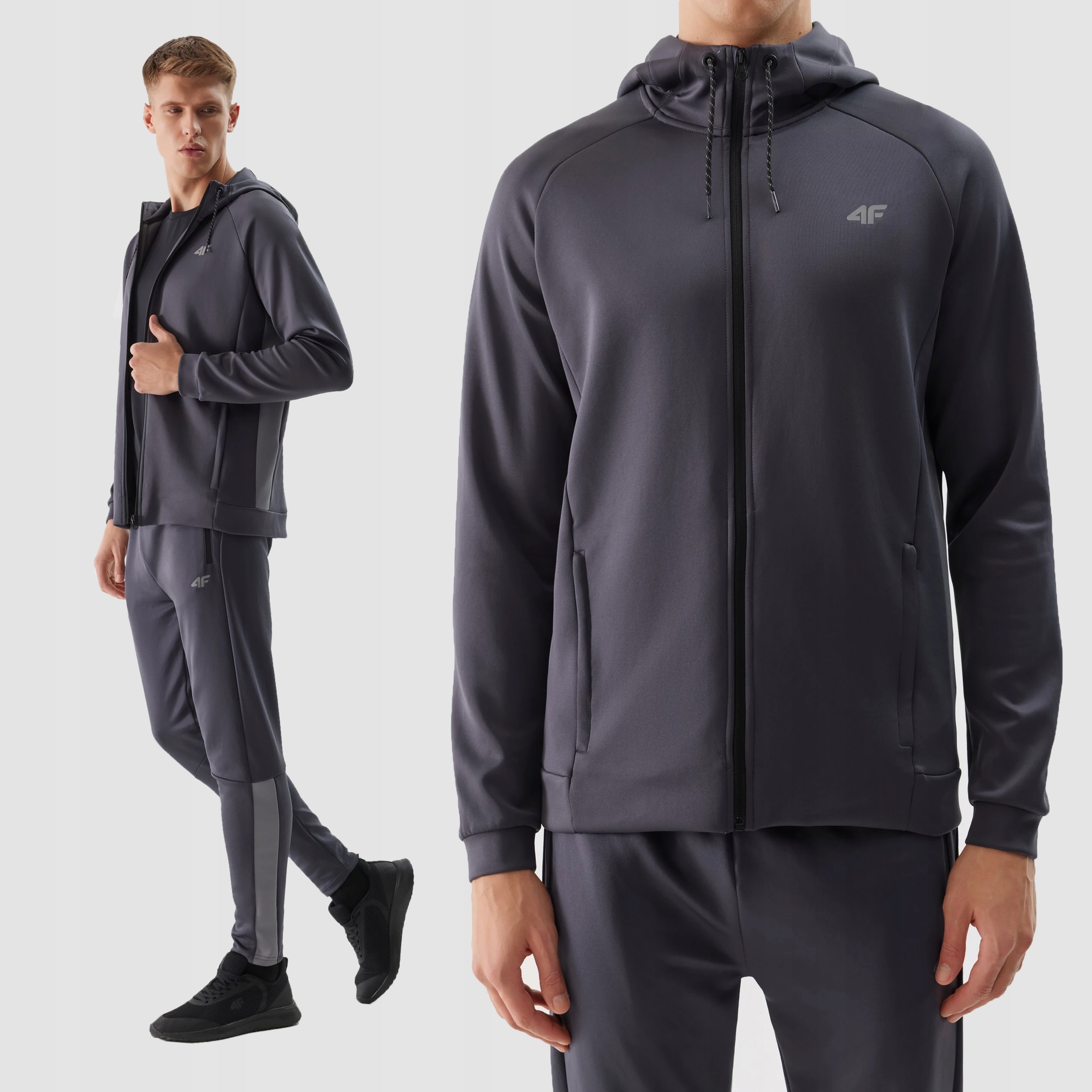 4F Pánská Mikina Rozepínací Mikina S Kapucí SS24