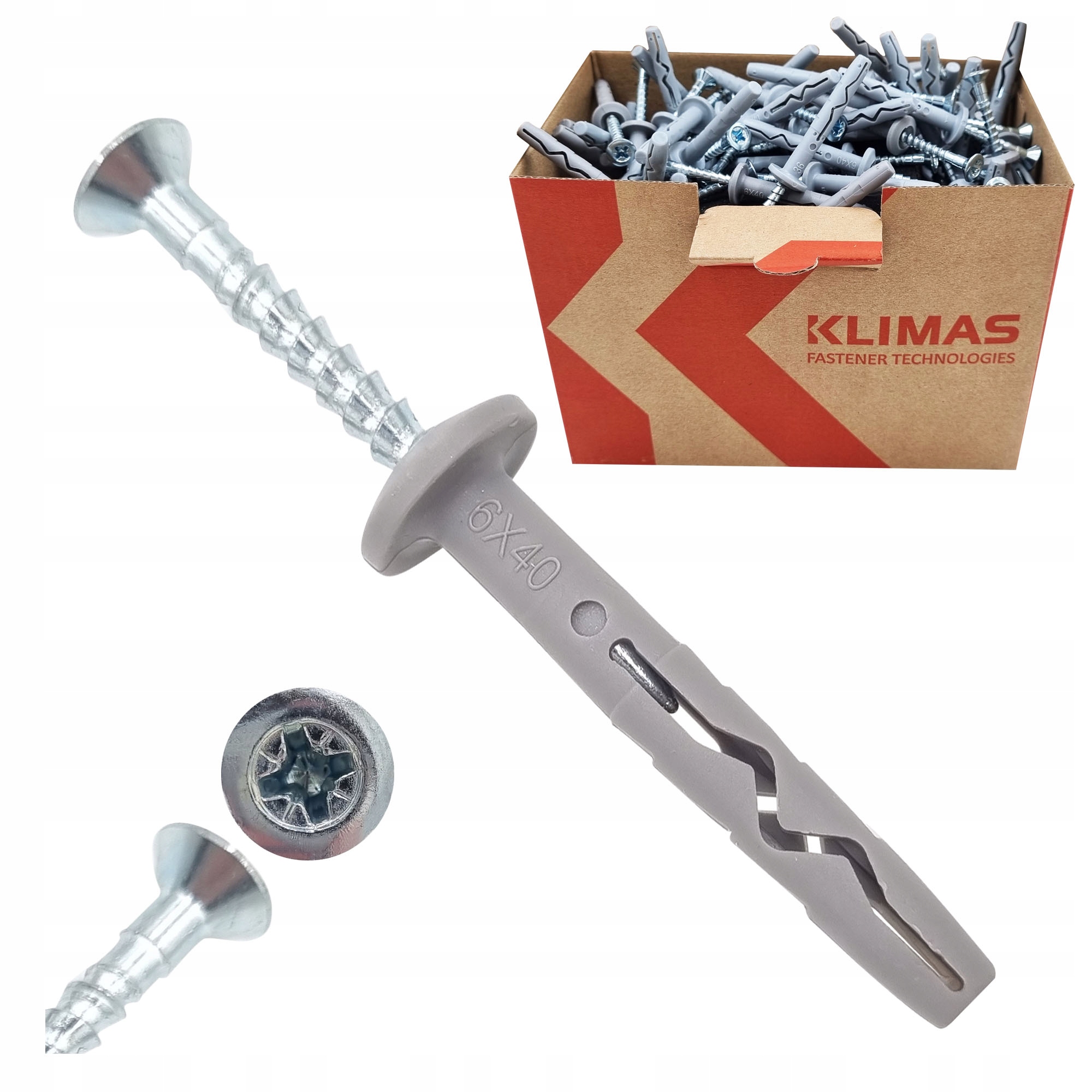 

Kołki szybkiego montażu z kołnierzem 6x40 200 szt