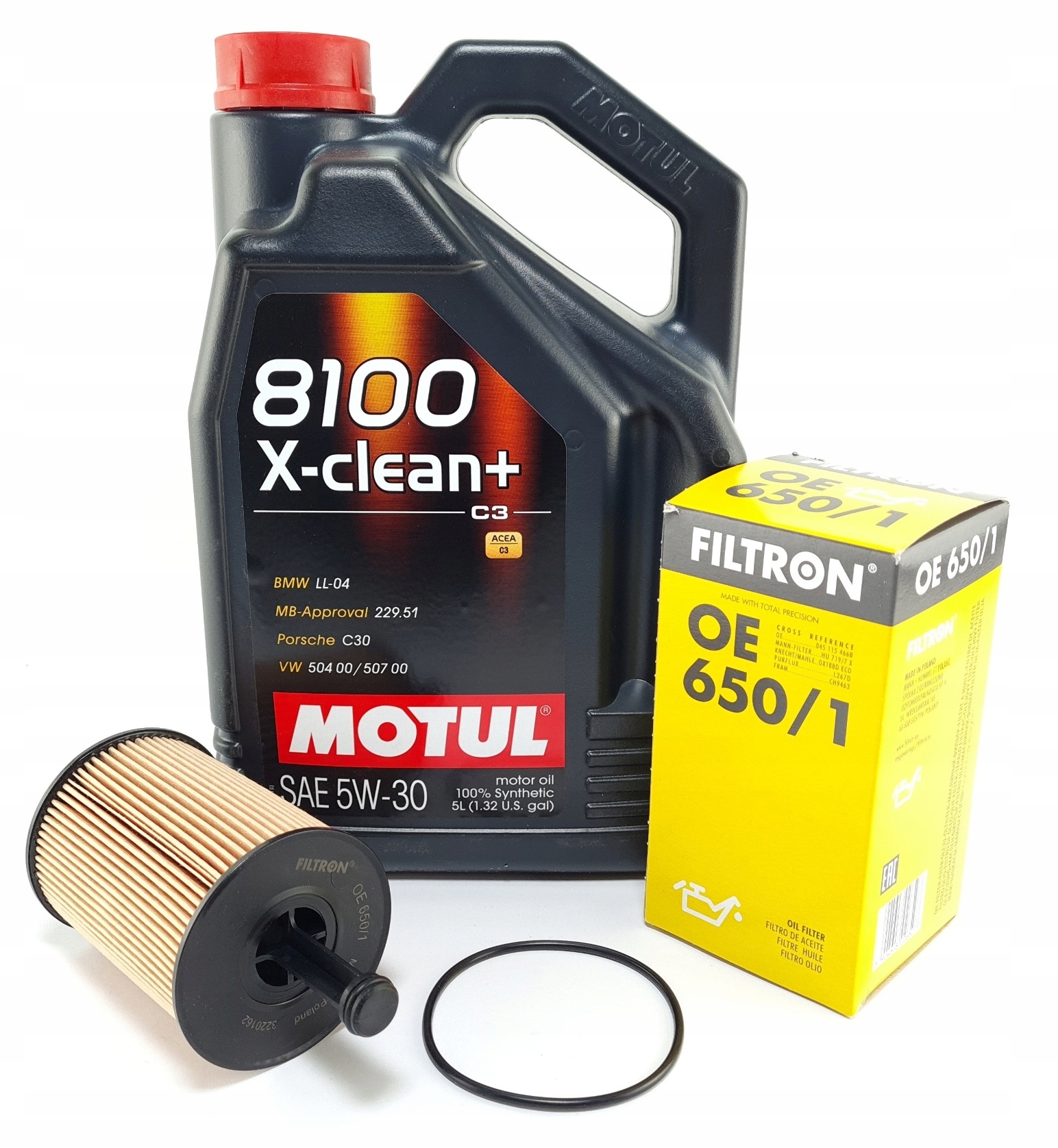 Olej Motul 8100 X-clean+ 5V30 5 L Olejový Filtr Filtron Oe 650/1